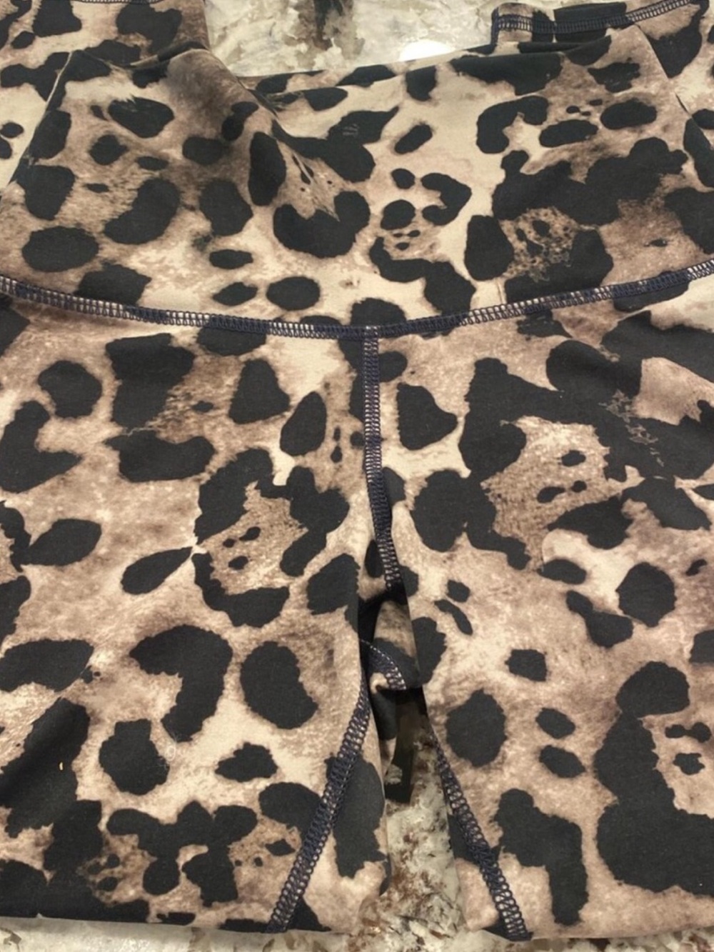 High-Waist Animal Print Leggings - Brown/Black - Picture 6 of 8